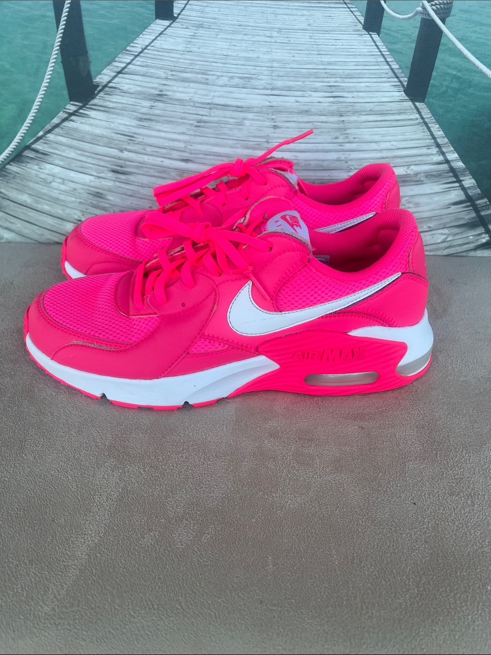 USED, Nike Women's Low-Top Sneakers — Hot Pink/White Accents